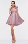 ColsBM Itzel Baby Pink Elegant A-line Sleeveless Zip up Short Flower Bridesmaid Dresses