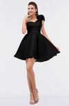 ColsBM Itzel Black Elegant A-line Sleeveless Zip up Short Flower Bridesmaid Dresses