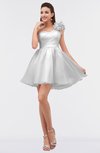 ColsBM Itzel Cloud White Elegant A-line Sleeveless Zip up Short Flower Bridesmaid Dresses