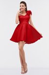 ColsBM Itzel Fiery Red Elegant A-line Sleeveless Zip up Short Flower Bridesmaid Dresses