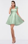 ColsBM Itzel Light Green Elegant A-line Sleeveless Zip up Short Flower Bridesmaid Dresses