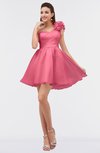 ColsBM Itzel Salmon Rose Elegant A-line Sleeveless Zip up Short Flower Bridesmaid Dresses