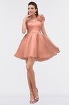ColsBM Itzel Salmon Elegant A-line Sleeveless Zip up Short Flower Bridesmaid Dresses
