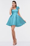 ColsBM Itzel Turquoise Elegant A-line Sleeveless Zip up Short Flower Bridesmaid Dresses