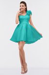 ColsBM Itzel Viridian Green Elegant A-line Sleeveless Zip up Short Flower Bridesmaid Dresses