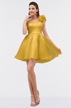 ColsBM Itzel Yellow Elegant A-line Sleeveless Zip up Short Flower Bridesmaid Dresses