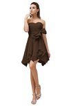 ColsBM Rosalie Chocolate Brown Princess A-line Backless Chiffon Short Party Dresses