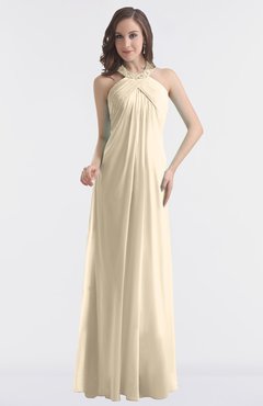ColsBM Maeve Champagne Classic A-line Halter Backless Floor Length Bridesmaid Dresses