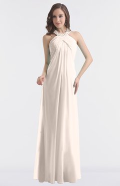 ColsBM Maeve Cream Pink Classic A-line Halter Backless Floor Length Bridesmaid Dresses