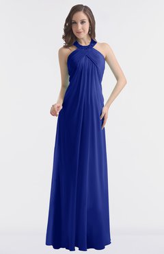 ColsBM Maeve Electric Blue Classic A-line Halter Backless Floor Length Bridesmaid Dresses
