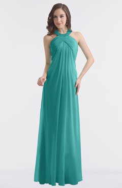 ColsBM Maeve Emerald Green Classic A-line Halter Backless Floor Length Bridesmaid Dresses