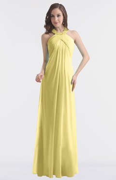 ColsBM Maeve Misted Yellow Classic A-line Halter Backless Floor Length Bridesmaid Dresses
