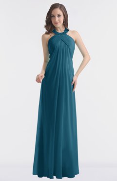 ColsBM Maeve Moroccan Blue Classic A-line Halter Backless Floor Length Bridesmaid Dresses