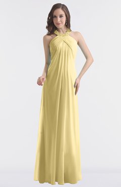 ColsBM Maeve New Wheat Classic A-line Halter Backless Floor Length Bridesmaid Dresses