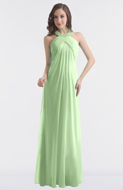 ColsBM Maeve Sage Green Classic A-line Halter Backless Floor Length Bridesmaid Dresses