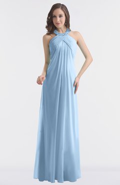 ColsBM Maeve Sky Blue Classic A-line Halter Backless Floor Length Bridesmaid Dresses