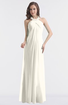 ColsBM Maeve Whisper White Classic A-line Halter Backless Floor Length Bridesmaid Dresses