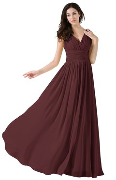 long bridesmaid dresses in burgundy