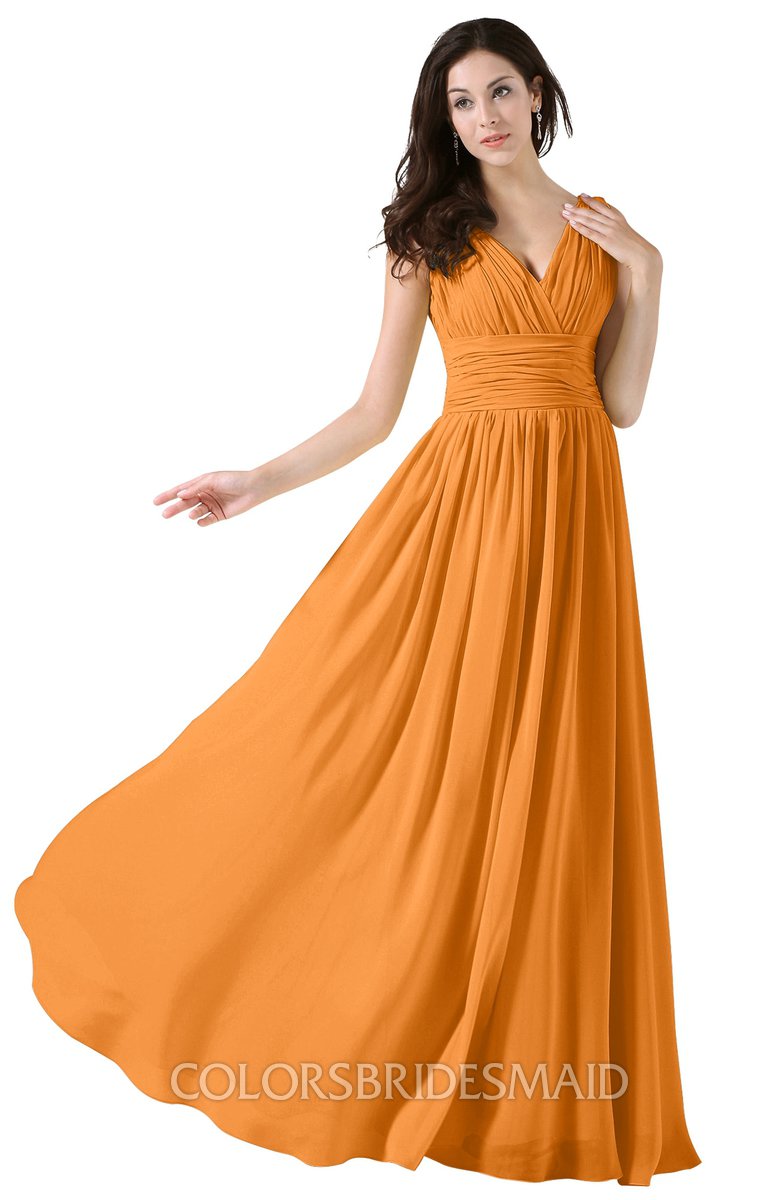 orange zip up dress
