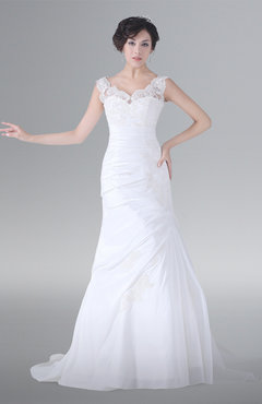 ColsBM Lara Modest Hall Sleeveless Zipper Court Train Lace Bridal Gowns