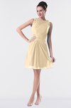 ColsBM Fatima Apricot Gelato Modest Sheath Sleeveless Knee Length Beaded Homecoming Dresses