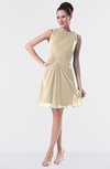 ColsBM Fatima Champagne Modest Sheath Sleeveless Knee Length Beaded Homecoming Dresses