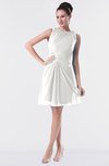 ColsBM Fatima Cloud White Modest Sheath Sleeveless Knee Length Beaded Homecoming Dresses