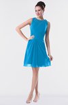 ColsBM Fatima Cornflower Blue Modest Sheath Sleeveless Knee Length Beaded Homecoming Dresses