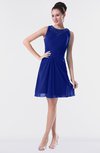 ColsBM Fatima Electric Blue Modest Sheath Sleeveless Knee Length Beaded Homecoming Dresses