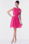 ColsBM Fatima Fandango Pink Modest Sheath Sleeveless Knee Length Beaded Homecoming Dresses