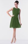 ColsBM Fatima Garden Green Modest Sheath Sleeveless Knee Length Beaded Homecoming Dresses