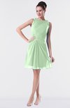 ColsBM Fatima Light Green Modest Sheath Sleeveless Knee Length Beaded Homecoming Dresses