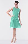 ColsBM Fatima Mint Green Modest Sheath Sleeveless Knee Length Beaded Homecoming Dresses