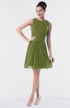 ColsBM Fatima Olive Green Modest Sheath Sleeveless Knee Length Beaded Homecoming Dresses