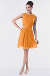 ColsBM Fatima Orange Modest Sheath Sleeveless Knee Length Beaded Homecoming Dresses