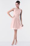 ColsBM Fatima Pastel Pink Modest Sheath Sleeveless Knee Length Beaded Homecoming Dresses