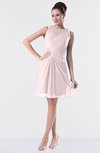 ColsBM Fatima Petal Pink Modest Sheath Sleeveless Knee Length Beaded Homecoming Dresses