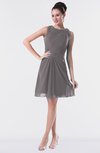 ColsBM Fatima Ridge Grey Modest Sheath Sleeveless Knee Length Beaded Homecoming Dresses