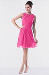ColsBM Fatima Rose Pink Modest Sheath Sleeveless Knee Length Beaded Homecoming Dresses