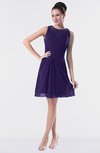 ColsBM Fatima Royal Purple Modest Sheath Sleeveless Knee Length Beaded Homecoming Dresses
