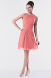 ColsBM Fatima Shell Pink Modest Sheath Sleeveless Knee Length Beaded Homecoming Dresses