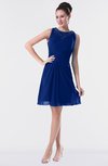 ColsBM Fatima Sodalite Blue Modest Sheath Sleeveless Knee Length Beaded Homecoming Dresses