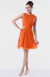 ColsBM Fatima Tangerine Modest Sheath Sleeveless Knee Length Beaded Homecoming Dresses