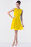 ColsBM Fatima Yellow Modest Sheath Sleeveless Knee Length Beaded Homecoming Dresses