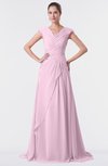 ColsBM Valerie Fairy Tale Antique A-line V-neck Lace up Chiffon Floor Length Evening Dresses