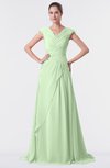 ColsBM Valerie Seacrest Antique A-line V-neck Lace up Chiffon Floor Length Evening Dresses