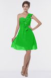 ColsBM Emmy Classic Green Romantic One Shoulder Sleeveless Backless Ruching Bridesmaid Dresses