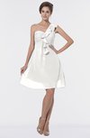 ColsBM Emmy Cloud White Romantic One Shoulder Sleeveless Backless Ruching Bridesmaid Dresses