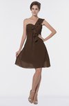 ColsBM Emmy Copper Romantic One Shoulder Sleeveless Backless Ruching Bridesmaid Dresses