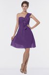 ColsBM Emmy Dark Purple Romantic One Shoulder Sleeveless Backless Ruching Bridesmaid Dresses